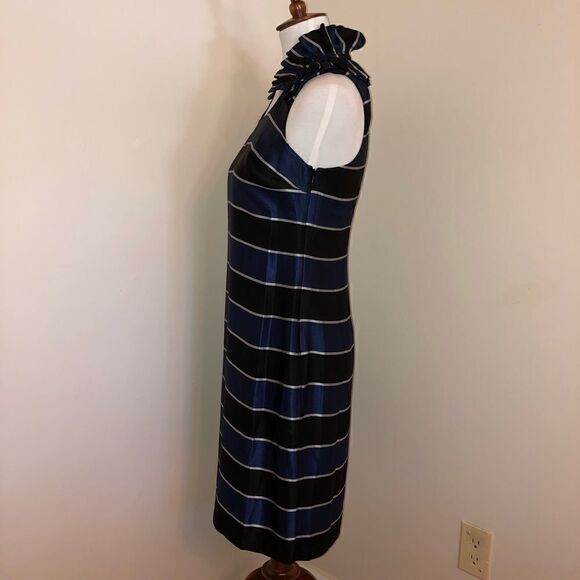 NEW Banana Republic | Black & Blue Striped Dress - Picture 3 of 6